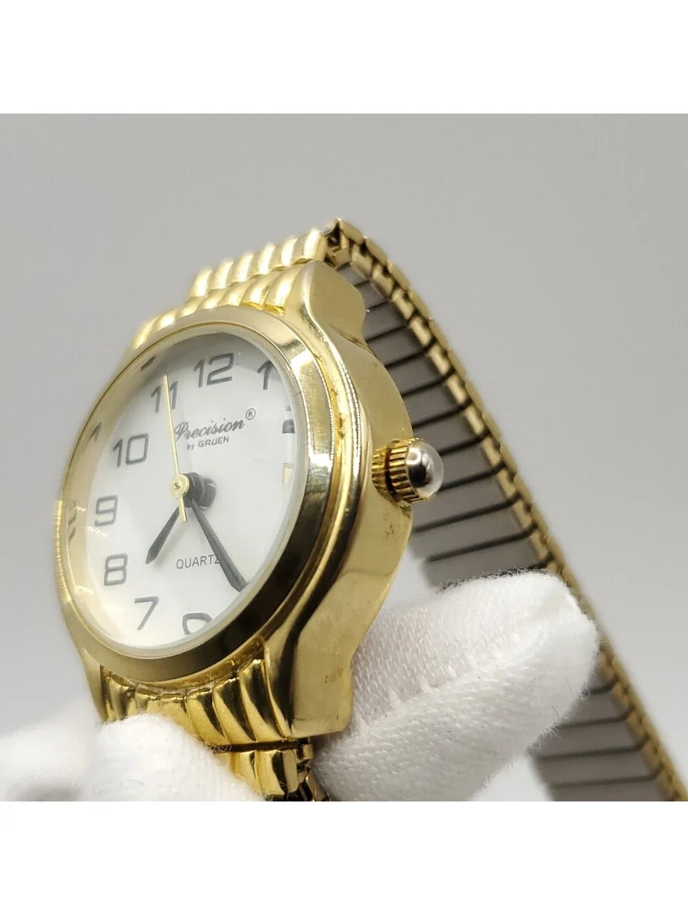 Gruen Precision Quartz Watch Women 24mm White Date Dial New Battery